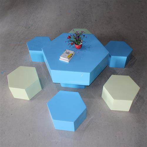 玻璃钢座椅六边形公共休息区坐凳创意商场美陈户外等候休闲椅定制,商业/办公家具,休闲椅系列,淘宝优惠券,粉丝福利购,淘宝优惠卷