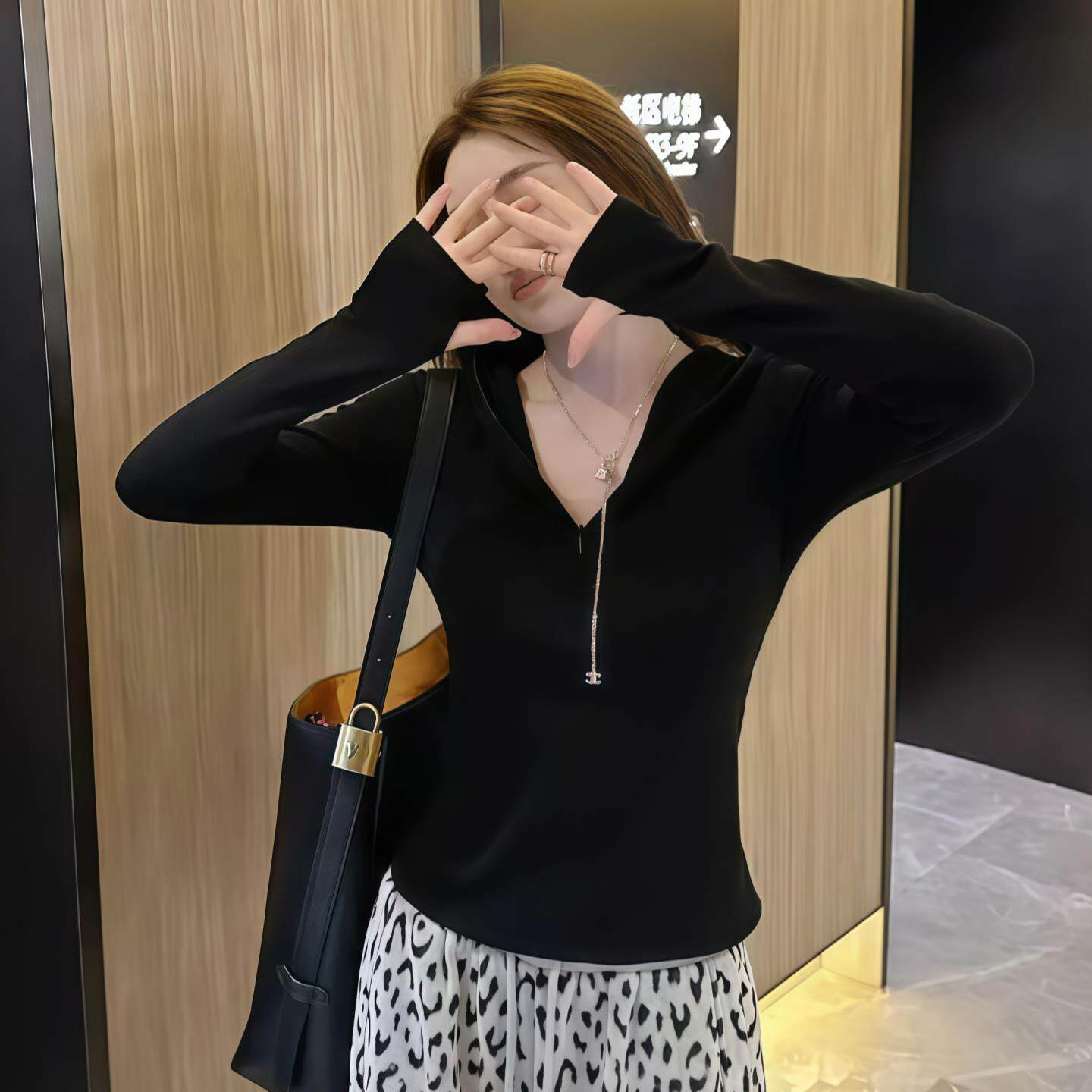 JOYIASS半拉链连帽正肩长袖T恤女2025新款秋季简约纯色打底帽衫修