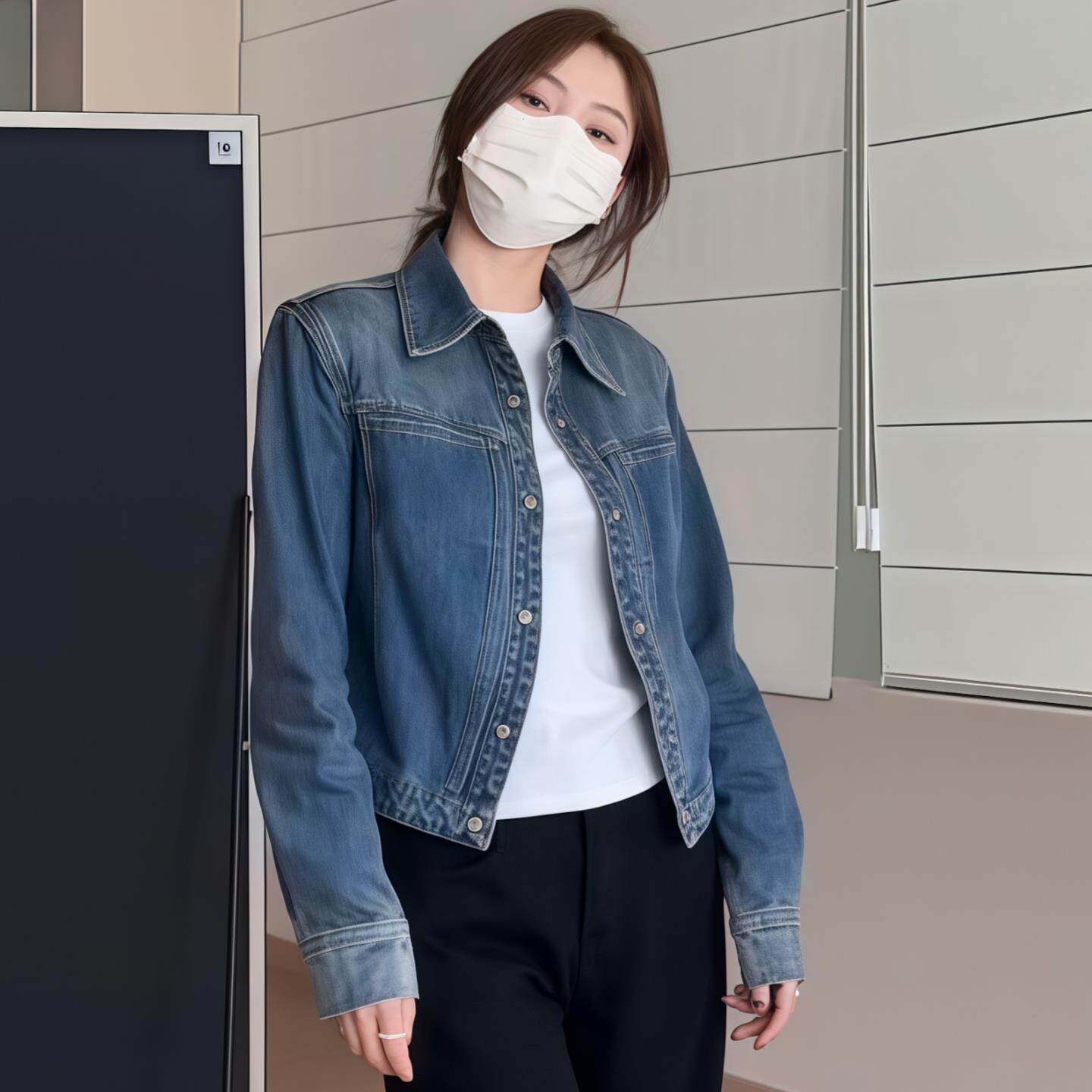 JOYIASS复古水洗牛仔短外套女2025新款秋季小个子长袖夹克开衫外