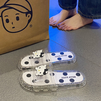 哈喽kitty水晶拖鞋室内夏季凉拖鞋PVC防滑防臭可外穿硬底家居鞋