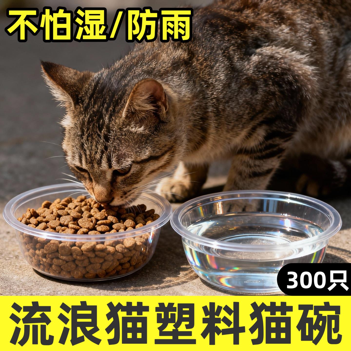 懒人一次性塑料猫碗投喂盒猫咪饭碗盆喝水防雨蚂蚁户外流浪猫喂食