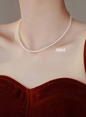 强光正圆气质轻奢珍珠项链