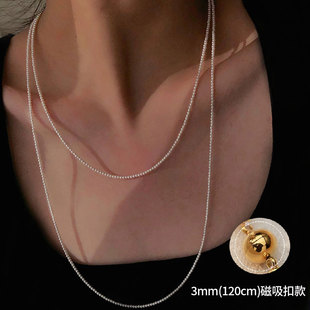3mm珍珠项链女高级感多层叠带小米珠细珍珠项链锁骨链颈链毛衣链