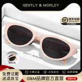 GM可折叠猫眼墨镜女防晒高级感2025新款 防紫外线偏光白框太阳眼镜