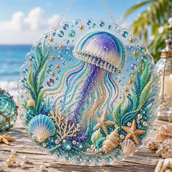 新品Ocean Pearl Art DIY Hanging Ornament Kit海洋悬挂钻石画