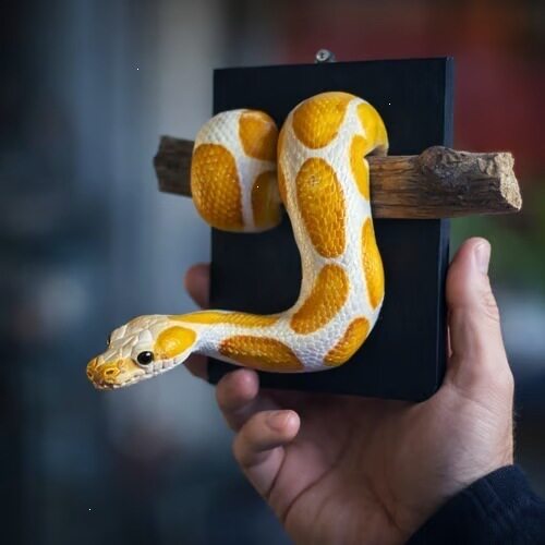 新品 Golden Ball Python Wall Art 有趣的金球蟒墙雕塑墙饰