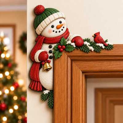 外贸俏皮新颖热卖 Christmas Peekaboo Door Frame圣诞门框角装饰