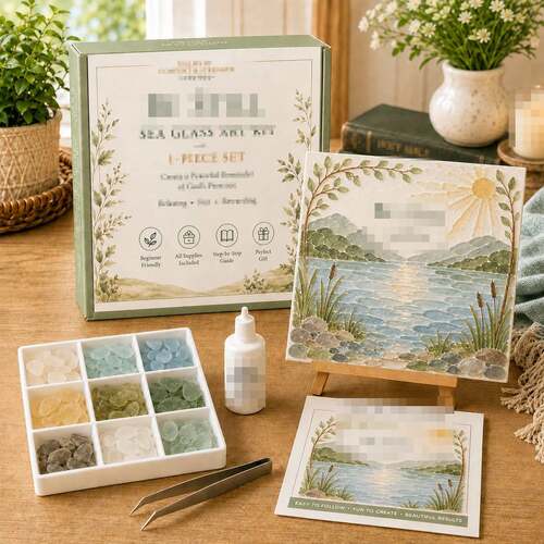 个性新品 Sea glass art craft set 海玻璃DIY手工艺术套装