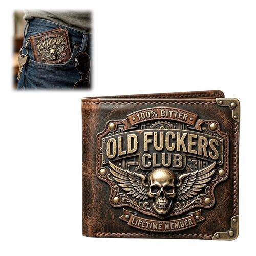 Old Fuckers Club Vintage Leather Wallet老家伙俱乐部复古钱包