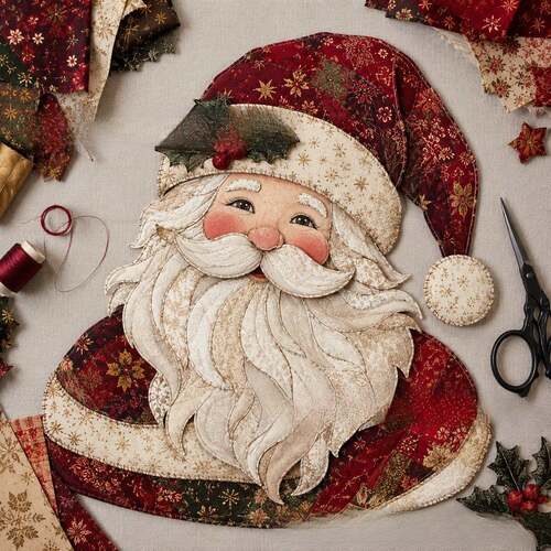 新款 Christmas Patchwork Fabric DIY 圣诞手工拼布彩盒套装