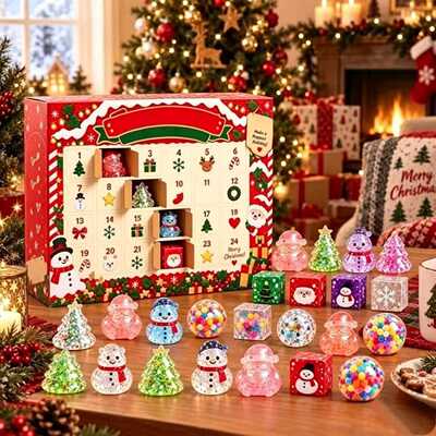 亚马逊Christmas Squishies Advent Calendar圣诞解压球盲盒