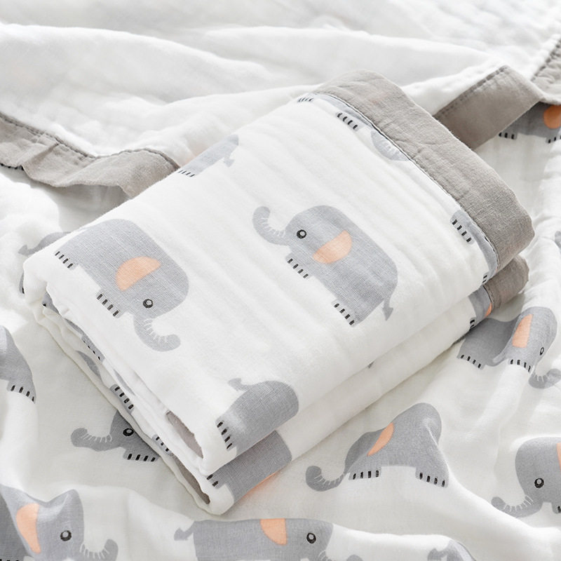 新生婴儿浴巾初生棉纱布宝宝儿童洗澡巾六层盖毯包被a类一件