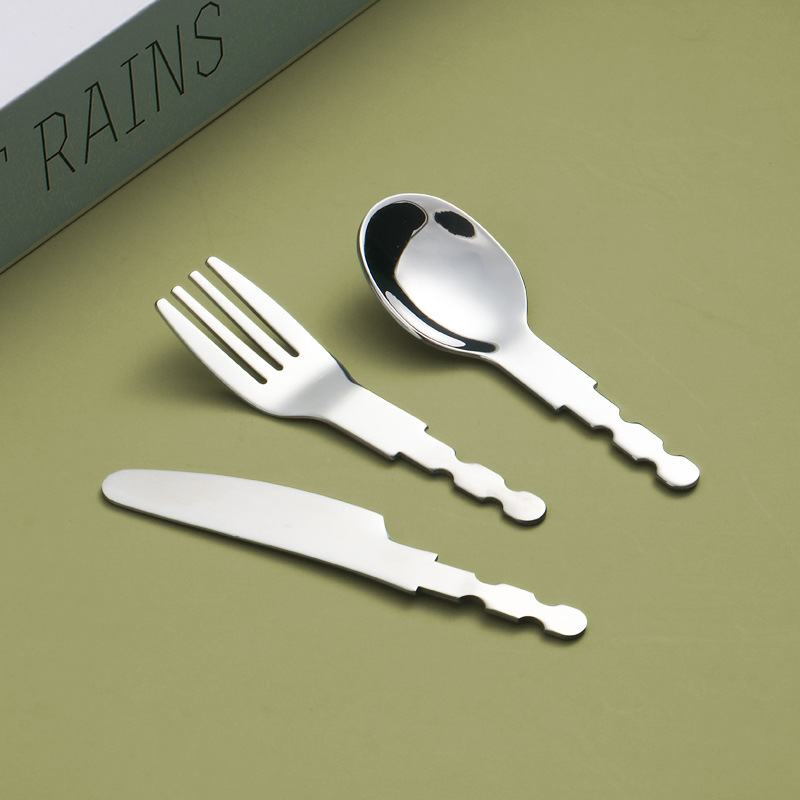直供316不锈钢儿童叉勺刀餐具三件套半成品宝宝婴幼儿勺叉头