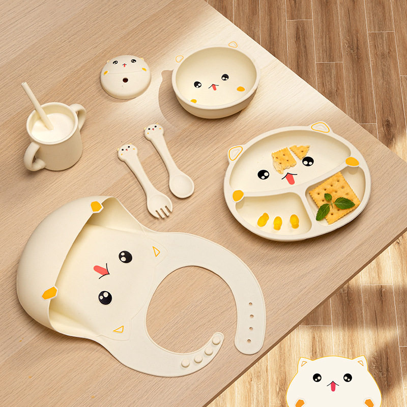 奶嘴级宝宝餐盘儿童硅胶婴儿吸盘式碗辅食分格餐盘一体式304餐具