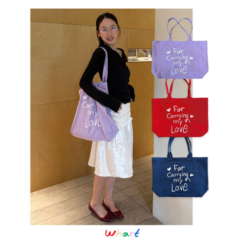 Whart Carrying Love 小众设计师帆布包 托特包 刺绣百搭 大容量