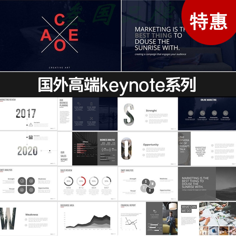 KEYNOTE模板演示时尚扁平简约排版年度发展规划历程企业公司简介