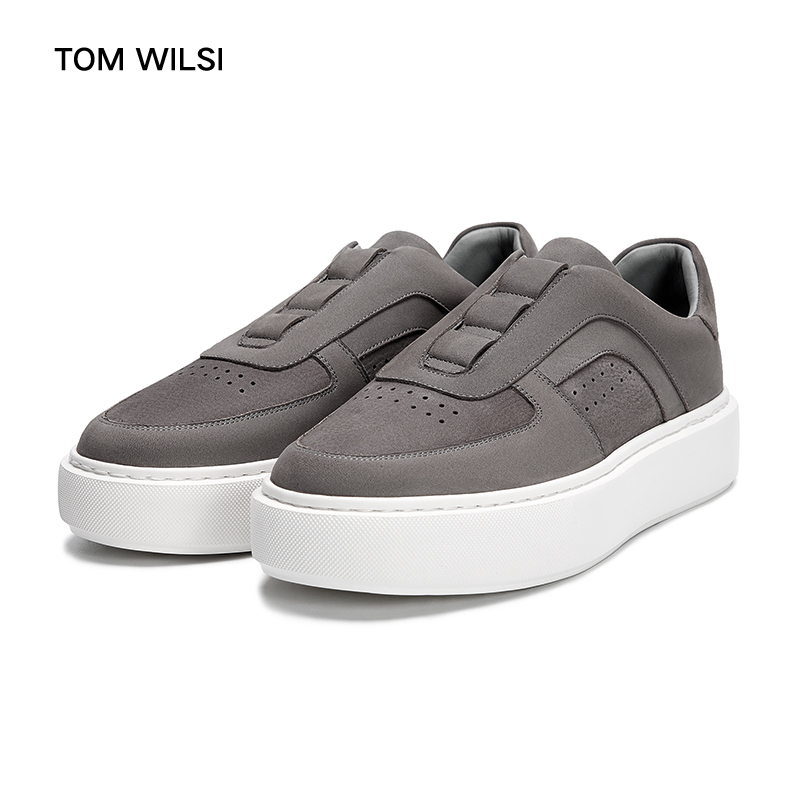 休闲运动百搭真皮透气增高男鞋