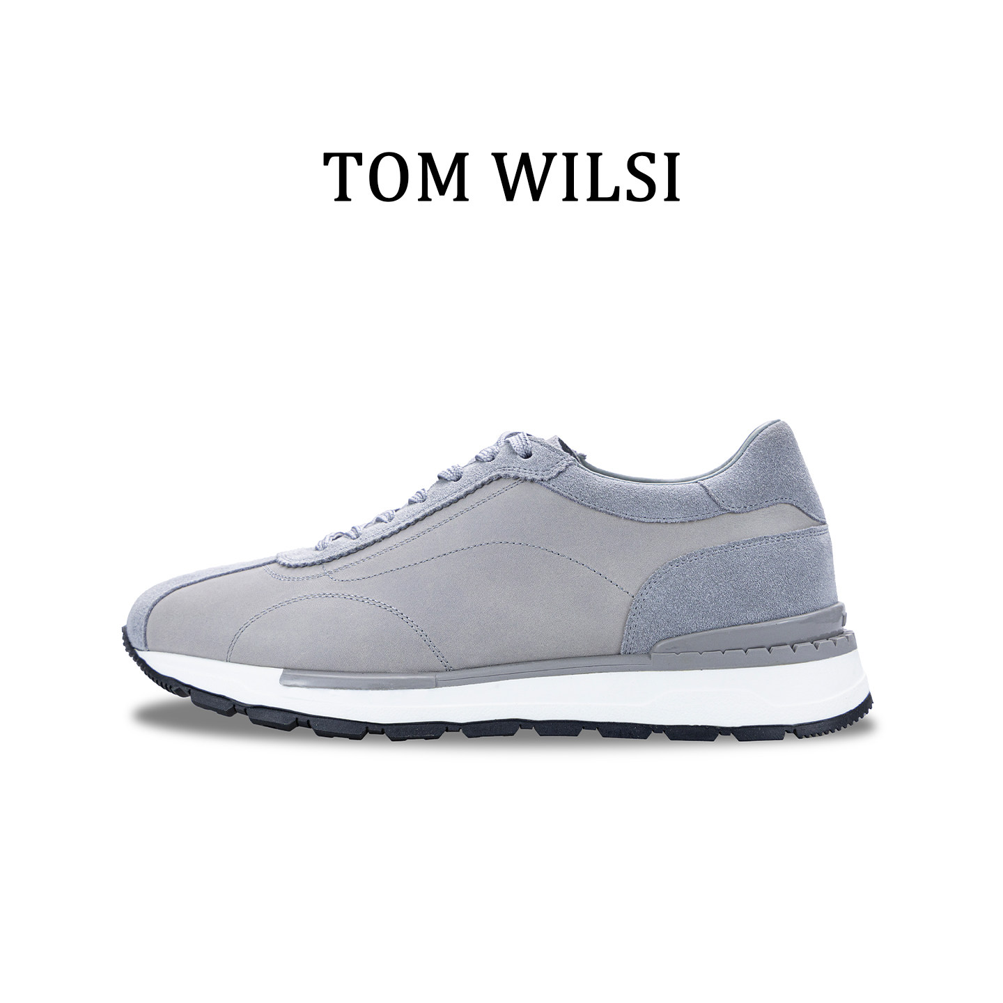 TOM  WILSI设计师男休闲皮鞋2026款真皮透气高级感复古软皮慢跑鞋