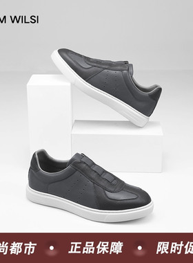 TOM WILSI秋季男士板鞋2025新款懒人休闲鞋轻底舒适通勤真皮男鞋