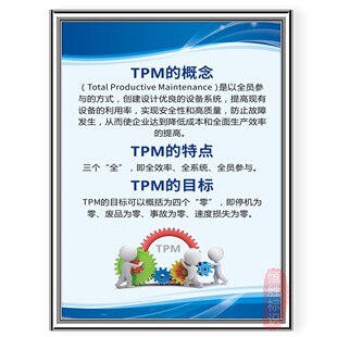 TPM概念标语PDCA管理品质量流程标识牌工厂泡沫板企业文化画墙贴