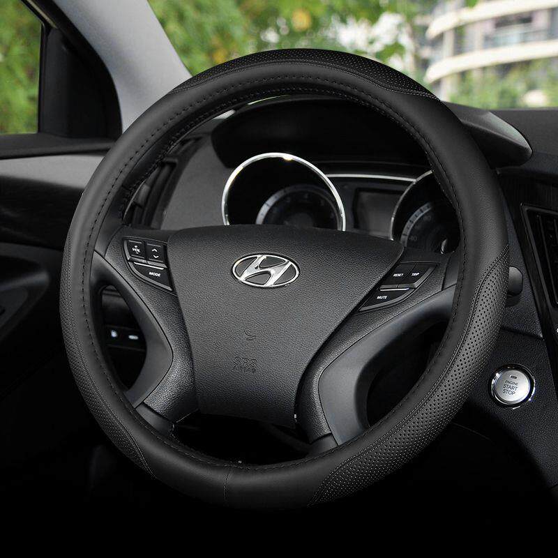 现代索纳塔八方向盘套老款索8索纳塔九十真皮把套四季通用免手缝