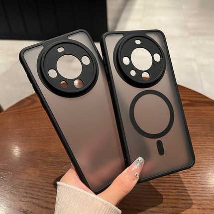 umj适用于华为Mate70手机壳磨砂防指纹m70p磁吸无线充电mate60pro简约高级半透明m60p全包防摔软边保护套男女