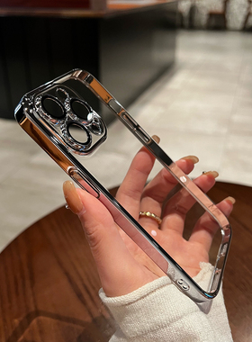 umj适用于iphone16pro手机壳全包镜头软壳16pm超薄透明电镀15/13proMax硅胶苹果14/12简约新款保护套男女plus