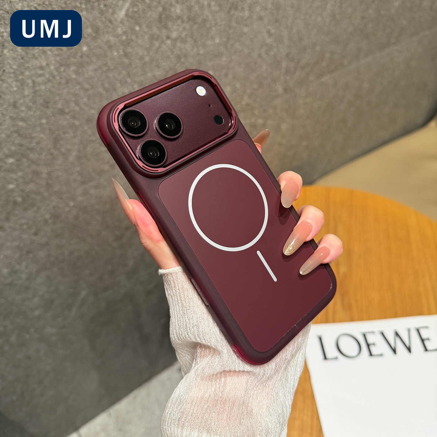 umj适用于iphone18ProMax手机壳苹果四角气囊17pro磨砂防指纹16pm金属镜框15金属按键14磁吸软边防摔保护套男