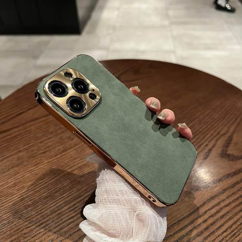 【磨砂皮质】适用于苹果手机壳