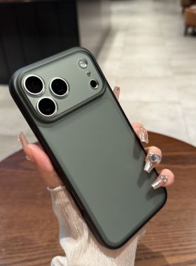 【半透磨砂黑色】umj适用于iphone17ProMax手机壳苹果17pro新款亚克力17p简约Air全包防摔17高级感保护套男女