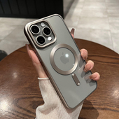 umj适用于iphone17pro手机壳电镀钛灰色16pm磁吸充电苹果14proMax透明15软硅胶13简约高级12防摔保护套男女款