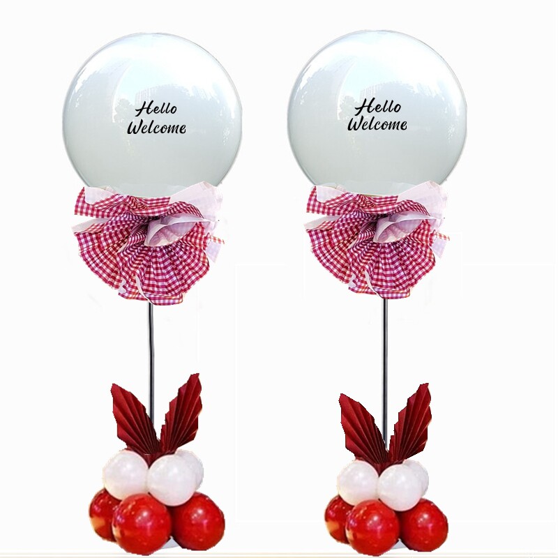 白金气球链拱门新店开业室内布置空飘立柱造型商场庆典活动装饰品