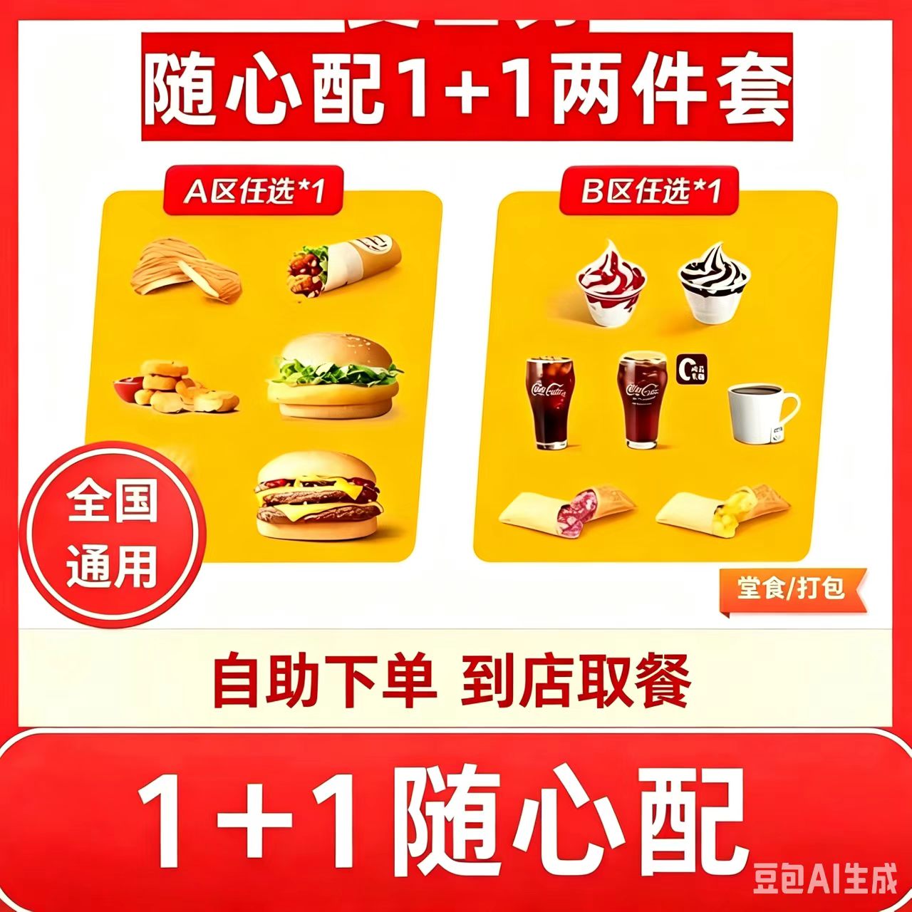 麦当劳随心配代下单全国优惠卷