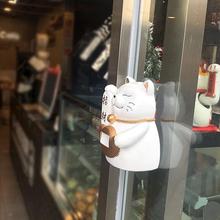 欢迎光临感应器进门店铺门铃感应叮咚迎宾语音报警器招财猫摆件