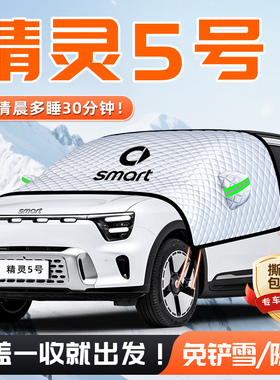 26款Smart精灵五号遮雪挡防雪防霜防冻前挡风玻璃罩用品#车衣车5
