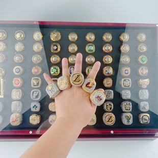 篮球总冠军戒指全套湖人科比詹姆斯勇士库里篮球迷生日礼物收藏