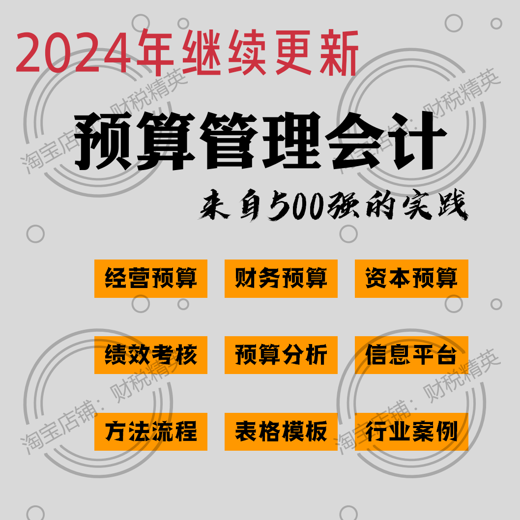 全面预算管理会计实操课程教程财务培训网课编制方法流程案例表格-封面