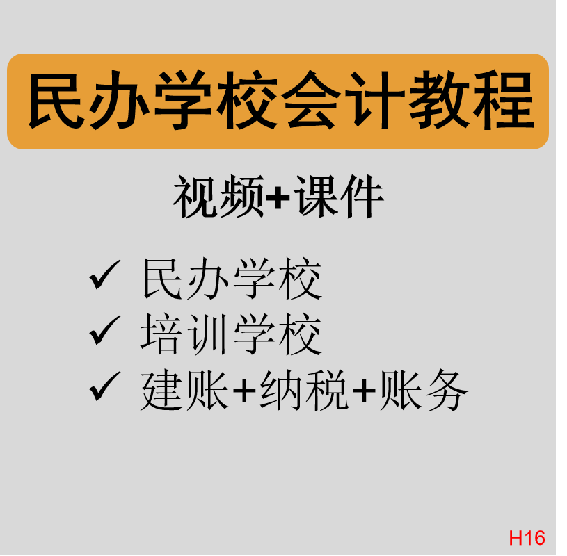 民办教育培训机构民营私立学校财务会计做建账务处理纳税视频讲解