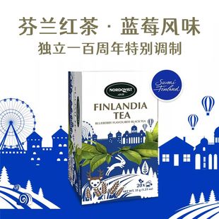 芬兰Nordqvist暖达芬经典水果锡兰红茶蓝莓风味袋泡茶包