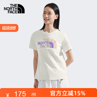 T恤戶外透氣25春夏新款 TheNorthFace北面女純棉撞色LOGO短袖 8DC9