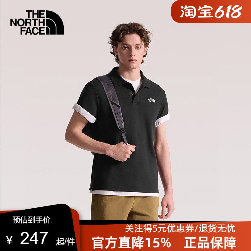 TheNorthFace北面短袖POLO衫男26春夏新款户外休闲翻领T恤8FZV