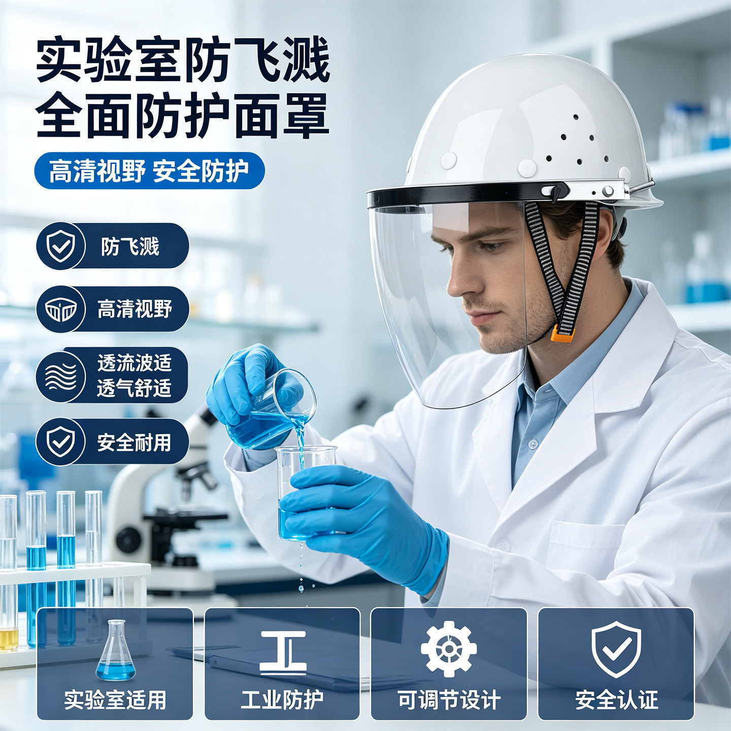 化学实验室防酸碱面罩防护化工
