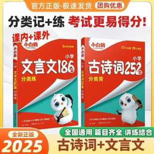 2026星空小白鸥小升初文言文186篇课内外分层训练四五六年级统编人教版 语文小学生必背小古文练习册同步教材阅读理解专项训练