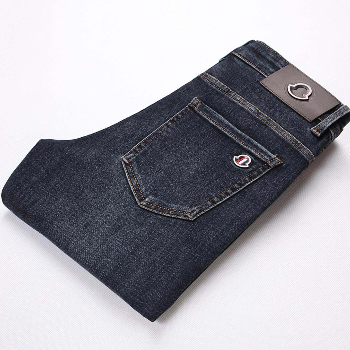 2025新款秋冬款水洗蓝色牛仔裤男修身弹力高端休闲小脚裤子百搭