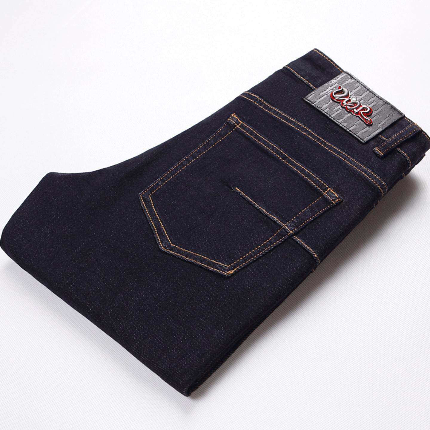 2025新款秋冬款深蓝色牛仔裤男修身小脚直筒弹力长裤高端休闲百搭