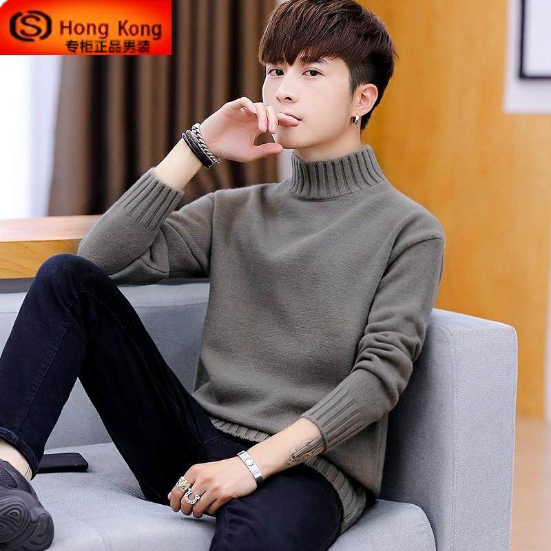 半高领毛衣男春秋冬季2025新款加绒加厚款潮流高端打底男士针织衫