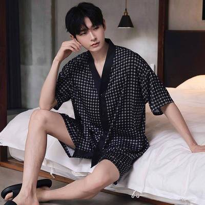 2025年新款桑蚕丝睡衣男夏季真丝绸短袖短裤冰丝家居服可外穿套装