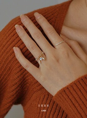 shhh纯银吊坠戒指小众设计