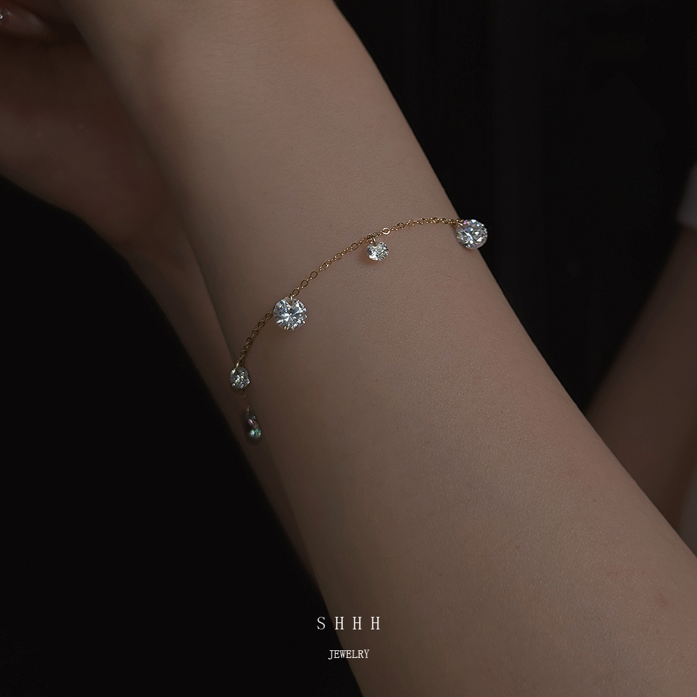 SHHH/闪耀锆石满天星手链夏季气质叠戴ins高级不掉色美国14K包金