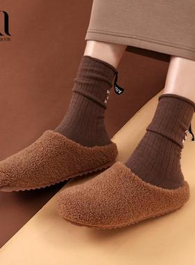 BAKERLOO秋冬季舒适毛毛驼包头户外拖鞋女士拖鞋